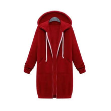 Load image into Gallery viewer, Luxury Women's Autumn Winter Thickening Hoodies Leisure Loose Hooded Jackets Pockets Plus Size Sweatshirt Sports Dresses Outwear Women's Hooded Flannel Jacket Casual Fleece Windbreaker Hoodie
