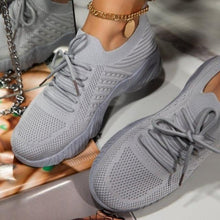 Load image into Gallery viewer, Luxury Women Sneakers Casual Comfortable Mesh Lace-Up Ladies Sport Shoes Chunky Women's Vulcanized Elegant Sneakers Platform Shoes Flats Solid Casual Spring Summer Sneakers
