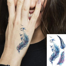 Load image into Gallery viewer, Luxury Womens Different Temporary Waterproof Tattoo Sticker Feather Dandelion Tattoos For Makeup Party

