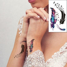 Load image into Gallery viewer, Luxury Womens Different Temporary Waterproof Tattoo Sticker Feather Dandelion Tattoos For Makeup Party
