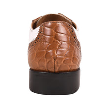 Load image into Gallery viewer, Macon Leather and Suede Crocodile Printed Oxford Dress Shoes
