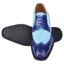 Load image into Gallery viewer, Macon Leather and Suede Crocodile Printed Oxford Dress Shoes

