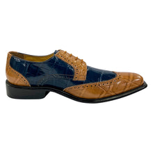 Load image into Gallery viewer, Macon Leather and Suede Crocodile Printed Oxford Dress Shoes
