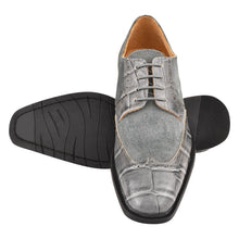 Load image into Gallery viewer, Macon Leather and Suede Crocodile Printed Oxford Dress Shoes

