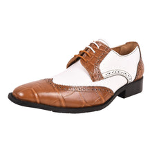 Load image into Gallery viewer, Macon Leather and Suede Crocodile Printed Oxford Dress Shoes

