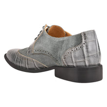 Load image into Gallery viewer, Macon Leather and Suede Crocodile Printed Oxford Dress Shoes
