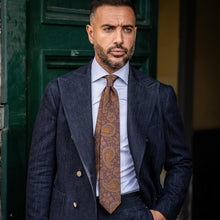 Load image into Gallery viewer, Trevi - Printed Madder Silk Tie - Plum
