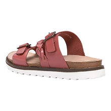 Load image into Gallery viewer, Maddy Leather Platform Slides Sandals
