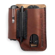 Load image into Gallery viewer, Leather EDC Pouch - Belt clip Multitool, Flashlight &amp; Pen Sheath
