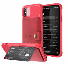 Load image into Gallery viewer, Magnetic Black Leather Wallet Case for iPhone 14 13 11 12 Case Armor Shockproof Card Holder Wallet Flip Cover Buckle Cash Card Sleeve Leather Protective Kickstand Durable High Capacity Phone Case
