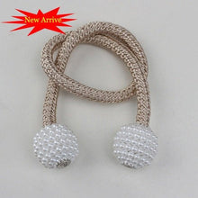 Load image into Gallery viewer, Magnetic Curtain Clip Room Accessories Pearl Ball Curtains Holder Tieback Home Decor Hanging Ball Buckle Tie Back Curtain Tiebacks Pearl Ball Home Curtain Buckle The Most Convenient Tie Backs Weave Clips Rope Straps Holder
