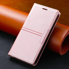 Load image into Gallery viewer, Magnetic Flip Leather Card Slot Wallet Case for iPhone 14 13 12 11 Pro Max Flip Invisible Magnetic Elegant Retro Phone Case Premium Leather PU Soft Flip Cover For iPhone
