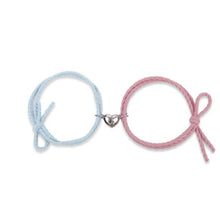 Load image into Gallery viewer, Magnetic Love Heart Attraction Couple Bracelets Distance Relationship Braid Rope Bracelet Magnet Matching Couples Mutual Attraction Couples Bracelets Matching Bracelets For Couples Magnetic Peach Heart Bracelet For Girlfriend
