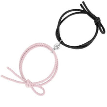 Load image into Gallery viewer, Magnetic Love Heart Attraction Couple Bracelets Distance Relationship Braid Rope Bracelet Magnet Matching Couples Mutual Attraction Couples Bracelets Matching Bracelets For Couples Magnetic Peach Heart Bracelet For Girlfriend

