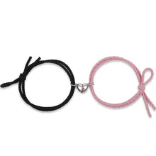 Load image into Gallery viewer, Magnetic Love Heart Attraction Couple Bracelets Distance Relationship Braid Rope Bracelet Magnet Matching Couples Mutual Attraction Couples Bracelets Matching Bracelets For Couples Magnetic Peach Heart Bracelet For Girlfriend
