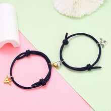 Load image into Gallery viewer, Magnetic Love Heart Attraction Couple Bracelets Distance Relationship Braid Rope Bracelet Magnet Matching Couples Mutual Attraction Couples Bracelets Matching Bracelets For Couples Magnetic Peach Heart Bracelet For Girlfriend
