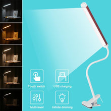 Load image into Gallery viewer, Magnifier Nail Beauty Light Tattoo Clip Light USB Table Lamp Flexible LED Desk Lamp Student Book Lights Study Lamp Reading Light Decorative Table Lamp Cute Study Lamps for Bedroom Décor
