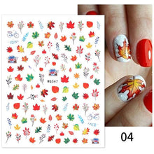 Load image into Gallery viewer, Maple Leaves 3D Nail Stickers Fall Leaf Flowers Line Sliders For Nails Self Adhesive Stickers Autumn Manicuring Decals Transfer Nail Decals Sticker For Pretty Girl Self-Adhesive Nail Decals Designer Nail Stickers for Acrylic

