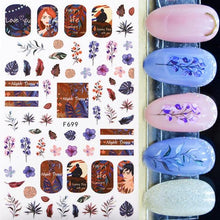 Load image into Gallery viewer, Maple Leaves 3D Nail Stickers Fall Leaf Flowers Line Sliders For Nails Self Adhesive Stickers Autumn Manicuring Decals Transfer Nail Decals Sticker For Pretty Girl Self-Adhesive Nail Decals Designer Nail Stickers for Acrylic
