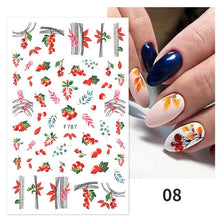 Load image into Gallery viewer, Maple Leaves 3D Nail Stickers Fall Leaf Flowers Line Sliders For Nails Self Adhesive Stickers Autumn Manicuring Decals Transfer Nail Decals Sticker For Pretty Girl Self-Adhesive Nail Decals Designer Nail Stickers for Acrylic
