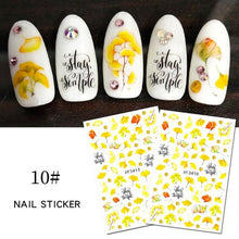 Load image into Gallery viewer, Maple Leaves 3D Nail Stickers Fall Leaf Flowers Line Sliders For Nails Self Adhesive Stickers Autumn Manicuring Decals Transfer Nail Decals Sticker For Pretty Girl Self-Adhesive Nail Decals Designer Nail Stickers for Acrylic
