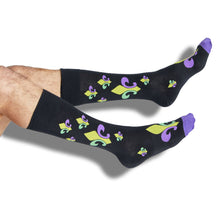 Load image into Gallery viewer, Mardi Gras - Large Fleur-de-lis Dress Socks
