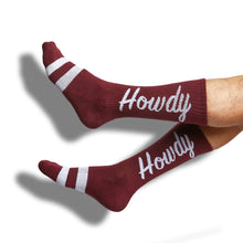 Load image into Gallery viewer, Maroon Howdy Casual Socks
