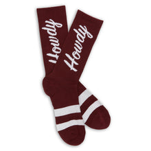 Load image into Gallery viewer, Maroon Howdy Casual Socks
