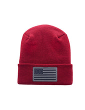Load image into Gallery viewer, American Flag Beanie - H-Stitch Circular Knit Cuffed Beanie - Patented Design and Made in USA

