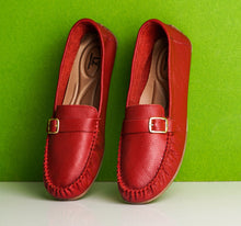 Load image into Gallery viewer, MARY Genuine Leather Women&#39;s Slip On Buckle Loafers
