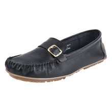 Load image into Gallery viewer, MARY Genuine Leather Women&#39;s Slip On Buckle Loafers
