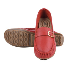 Load image into Gallery viewer, MARY Genuine Leather Women&#39;s Slip On Buckle Loafers
