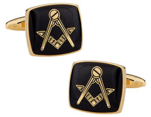 Load image into Gallery viewer, Masonic Compass Gold Cufflinks
