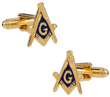 Load image into Gallery viewer, Men's Masonic Cufflinks in Gold - Made in USA
