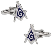 Load image into Gallery viewer, Masonic Cufflinks in Silver Tone - Made in USA
