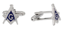 Load image into Gallery viewer, Masonic Cufflinks in Silver Tone - Made in USA
