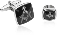 Load image into Gallery viewer, Men's Masonic Tuxedo Cufflinks Studs in Silver
