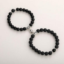 Load image into Gallery viewer, Matching Couple Charm Beads Couple Bracelets Natural Rock Stone Magnet Attractive Symbol Wristlets Women Men Beaded Matching Connect Bracelets For Him And Her Couple Valentine’s Day Best Friend
