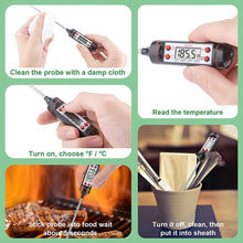 Load image into Gallery viewer, Meat Thermometer Digital Cooking Food Digital Candy Cooking Thermometer Kitchen Cooking Thermometer Instant Read for BBQ Grill Oil Milk Bath Water Deep Fry Kitchen BBQ Probe Water Milk Oil Liquid Oven Digital Temperature Sensor Meter Thermocouple

