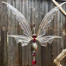 Load image into Gallery viewer, Memorial Butterfly Wind Chimes Angel  Wings Flying Bird Wind Chimes Garden Art Wings Wind Chime Patio Hummingbird Wind Chime Garden Hanging Decoration Outdoor Large Chimes For Patio  Porch Yard Black
