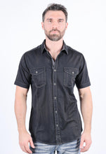 Load image into Gallery viewer, Mens Embroidery Modern Fit Stretch Short Sleeve Shirt
