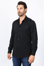 Load image into Gallery viewer, Men’s Modern Fit Stretch Dress Shirt - Black
