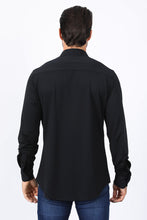 Load image into Gallery viewer, Men’s Modern Fit Stretch Dress Shirt - Black
