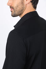 Load image into Gallery viewer, Men’s Modern Fit Stretch Dress Shirt - Black
