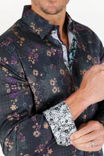Load image into Gallery viewer, Floral Print Satin Shirt - Black
