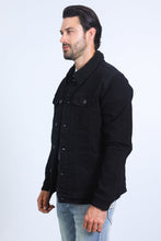 Load image into Gallery viewer, Mens Sherpa Lined Denim Jacket - Black
