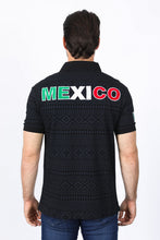 Load image into Gallery viewer, Mens Modern Fit Stretch MEXICO Cotton Polo with Aztec Print
