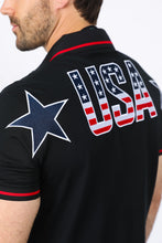 Load image into Gallery viewer, Mens Modern Fit Stretch USA Embroidery Polo
