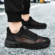 Load image into Gallery viewer, Men Casual Black Sneakers Fashion Light Breathable Summer Outdoor Beach Mesh Gym Running Sneakers Men Breathable Mesh Ultra Comfortable Athletic Fashion Jogging Sneaker
