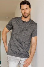 Load image into Gallery viewer, Mens Modern Fit Stretch Henley T-Shirt with Logo
